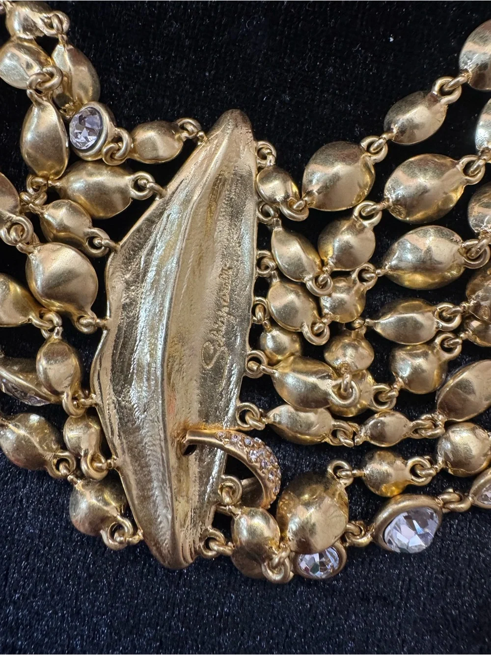 Schiaparelli inspired Surrealist Face anatomy - Crystal Multi-Strand Necklace